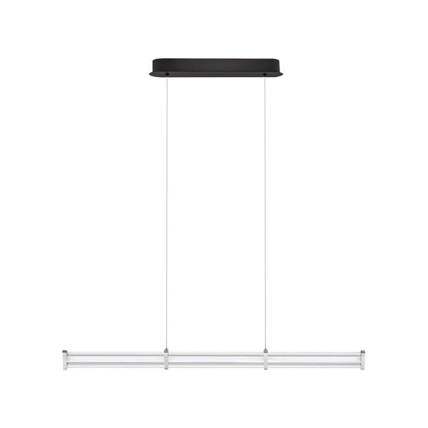 Lampadario LED nero opaco/color argento opaco in metallo con paralume in vetro acrilico con intensità regolabile Pheme – Nova Luce