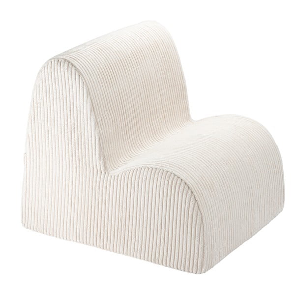 Poltrona per bambini color crema con rivestimento in velluto a coste Cloud – Wigiwama
