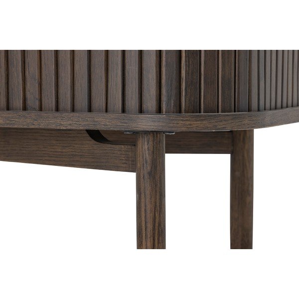 Cassettiera bassa marrone in rovere con ante scorrevoli 110x100 cm Valencia - Bloomingville-image-1