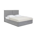 Letto matrimoniale imbottito grigio con contenitore e rete inclusi 180x200 cm Thessa Bold – Bonami Selection