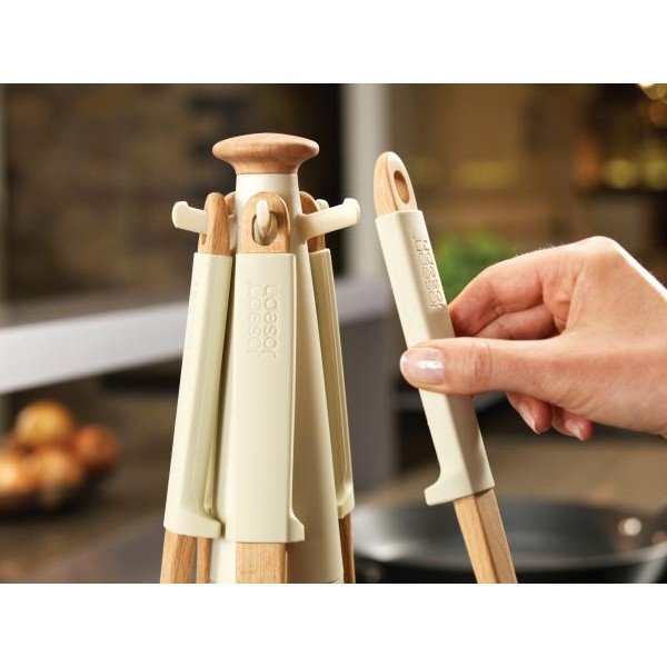 Stojan s nástroji Elevate Wood Carousel, béžový-image-4