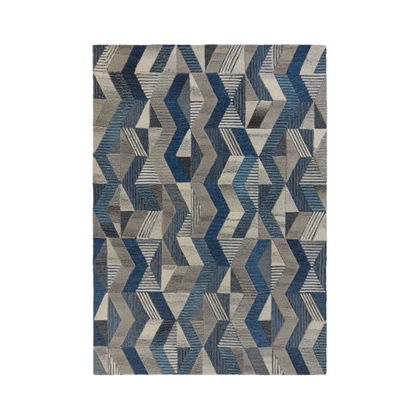 Tappeto in lana blu/grigio 120x170 cm - Flair Rugs