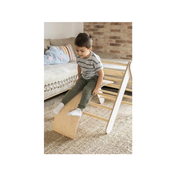 Pikler triangolo montessori bianco in pino massiccio 60x60x60 cm Montessori – Meowbaby-image-4