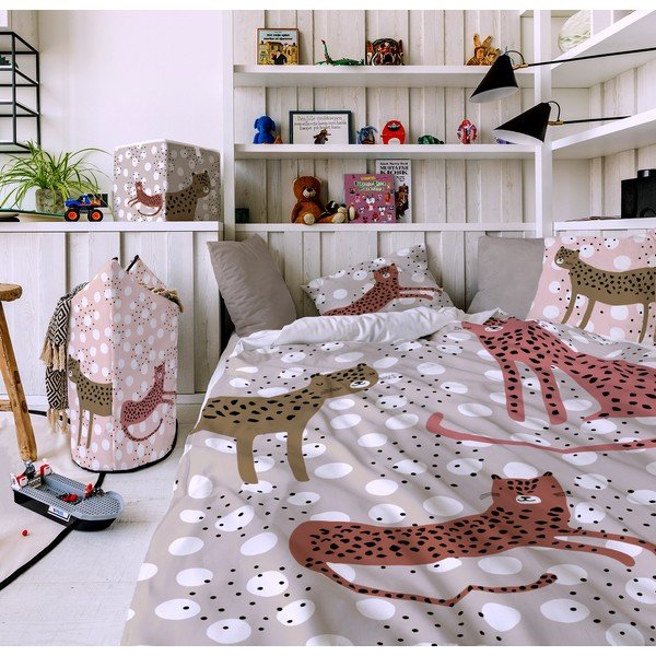 Biancheria da letto per bambini in cotone sateen , 100 x 130 cm Leopards - Butter Kings-image-1