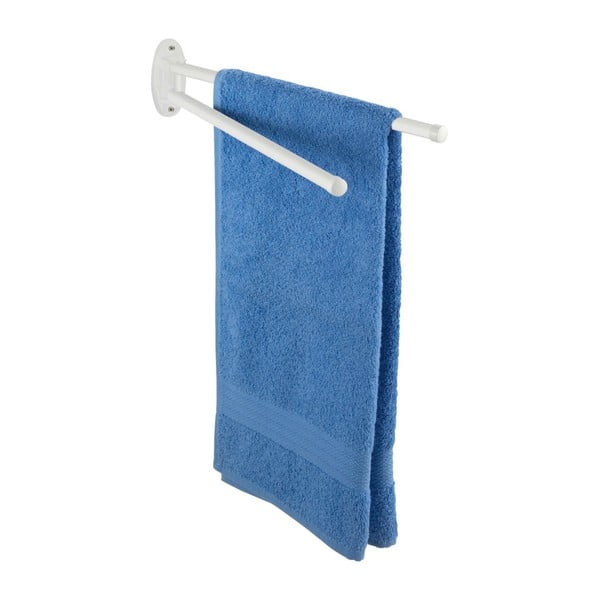 Porta asciugamani a parete bianco a 2 bracci con base ovale Basic - Wenko