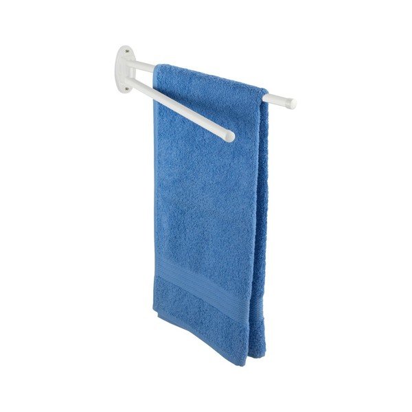 Porta asciugamani a parete bianco a 2 bracci con base ovale Basic - Wenko