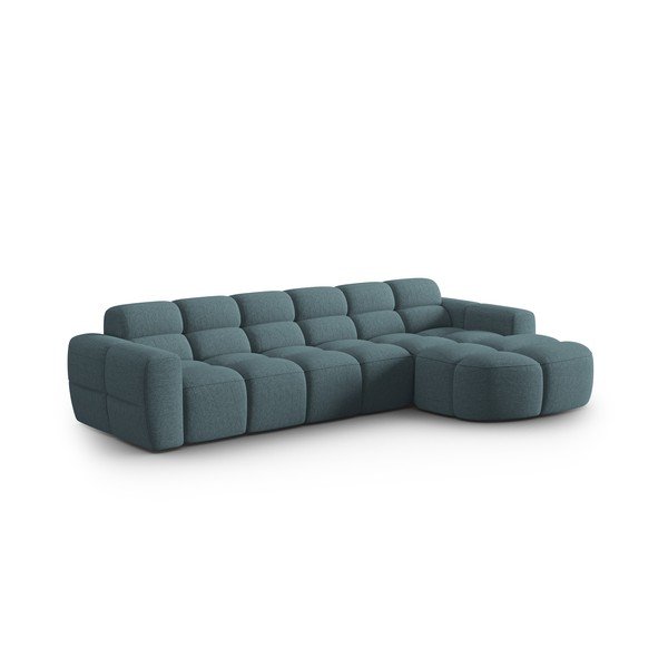 Divano con penisola blu Lisa - Micadoni Home-image-2