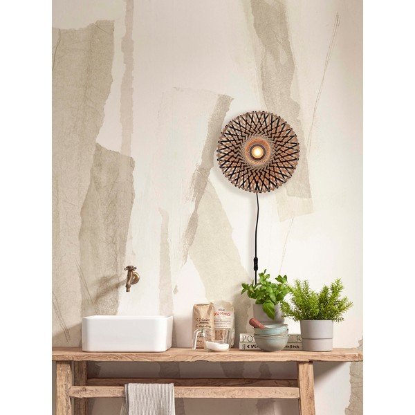 Lampada da parete in nero-naturale ø 30 cm Kalimantan - Good&Mojo-image-4