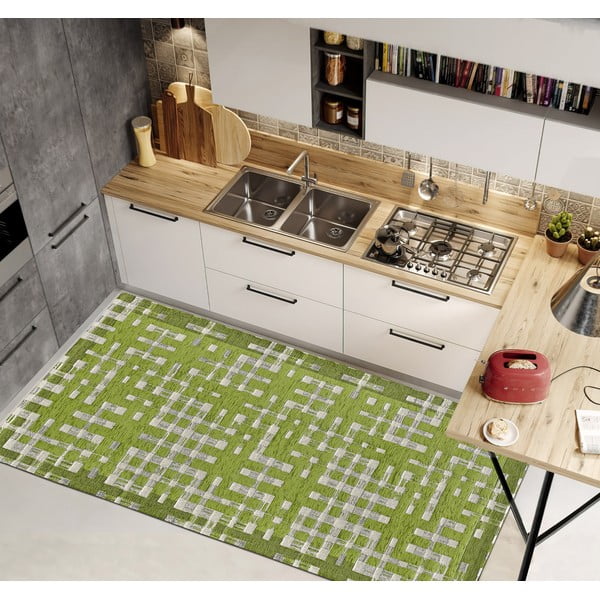 Runner lavabile verde 55x115 cm Dama Verde - Floorita-image-1