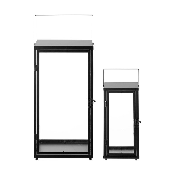 Lanterna in vetro 2 pz (altezza totale 50 cm) Ibra – House Nordic-image-4