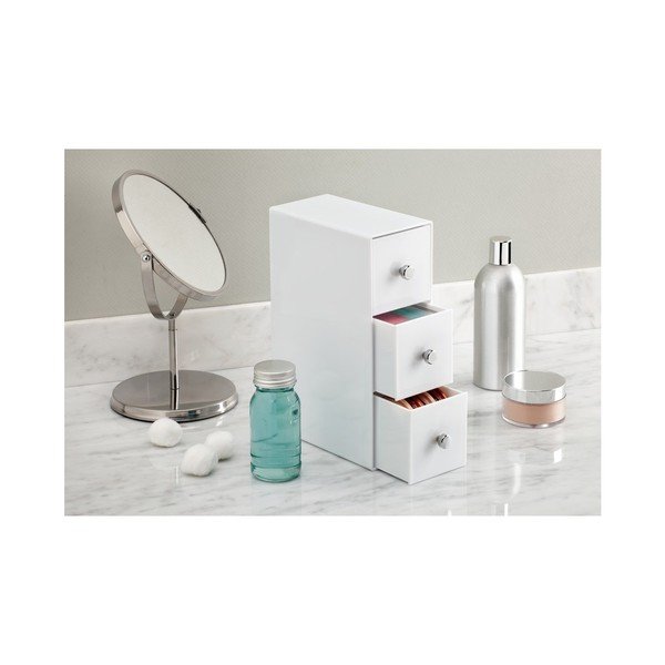 Bílý úložný box s 3 šuplíky InterDesign Drawers Tower, výška 18  cm-image-3