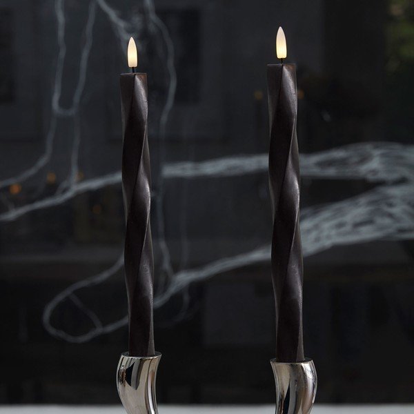 Candele a LED in set con alimentazione a batteria 2 pz (altezza totale 26 cm) Sille Twist – Sirius-image-2