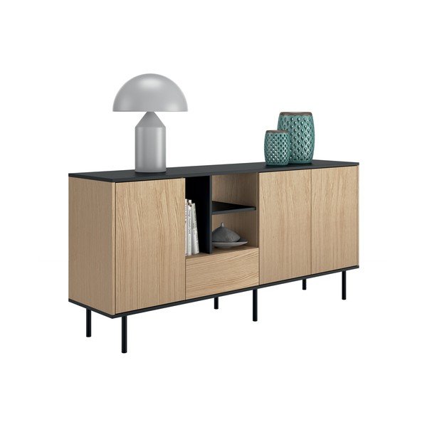 Cassettiera bassa nera in rovere 170x80 cm Lord - TemaHome-image-3