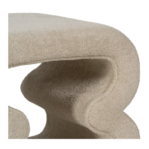 Poggiapiedi beige con rivestimento in bouclé – Ixia-image-3