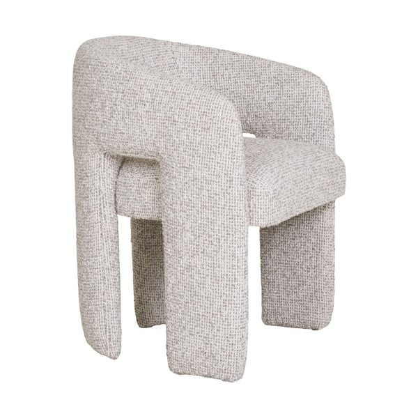 Sedia da pranzo grigio chiaro in imbottito con braccioli Monroe – House Nordic-image-4