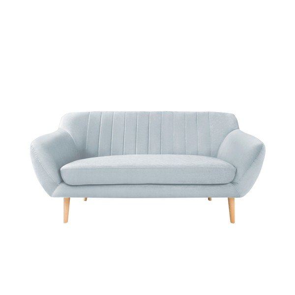 Divano in velluto azzurro Sardaigne, 158 cm - Mazzini Sofas