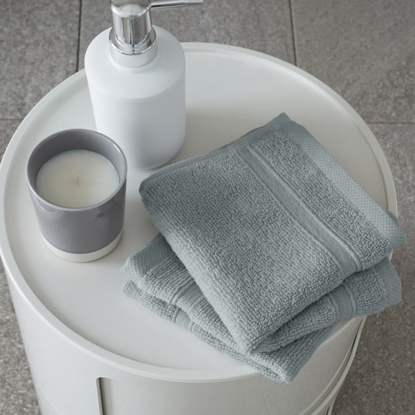 Set di asciugamani tipo terry verde polveroso in cotone 2 pz 30x30 cm Zero Twist – Catherine Lansfield-image-1