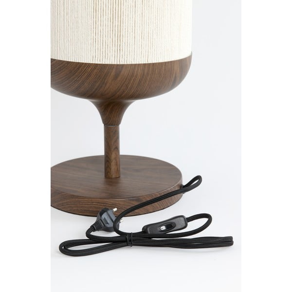 Lampada da tavolo marrone scuro con paralume in tessuto (altezza 50 cm) Dania - Light & Living-image-4