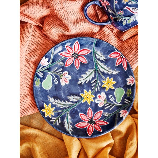 Set di piatti da dolce blu scuro in gres 4 pz ø 20,5 cm Meredith – Bloomingville-image-1
