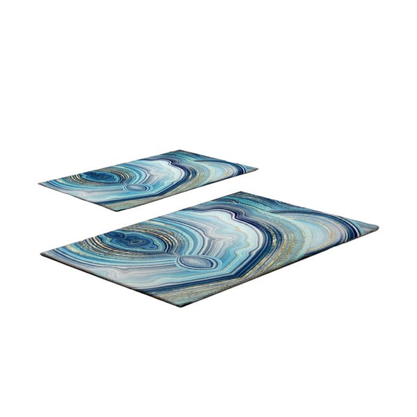 Set di tappetini per il bagno blu 2 pz 60x100 cm – Foutastic