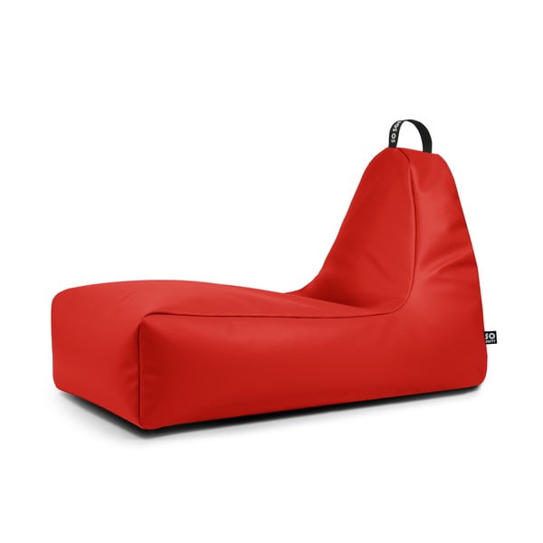 Puof a sacco rosso con rivestimento in finta pelle Chill XXL – So Soft?