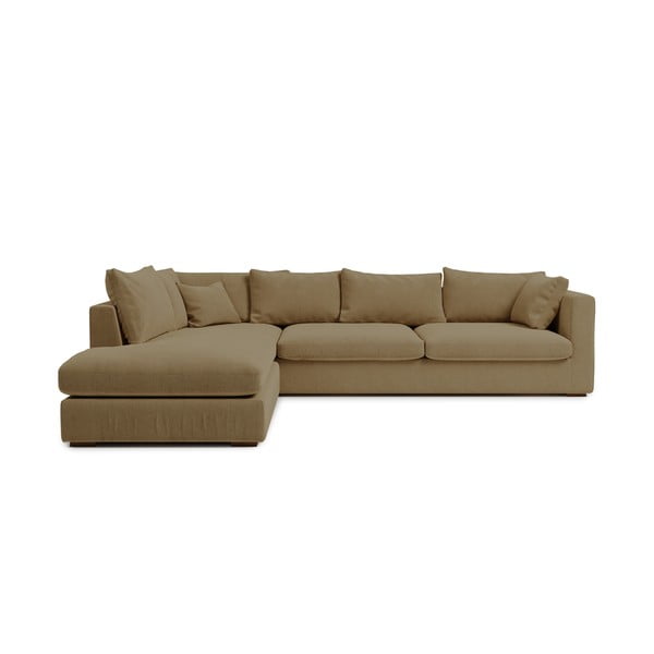 Divano angolare in velluto a coste beige (angolo sinistro) Comfy - Scandic