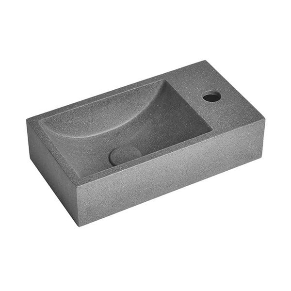 Lavabo in grigio scuro in calcestruzzo 40x22 cm Crest – Sapho