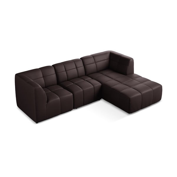 Divano angolare viola scuro (con penisola a destra/con chaise lounge) con rivestimento in finta pelle Aloha – Makamii-image-3