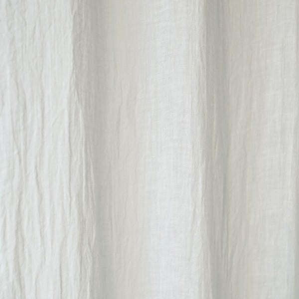 Tenda leggera in lino bianco con passanti Daytime, 275 x 130 cm White - Linen Tales-image-2