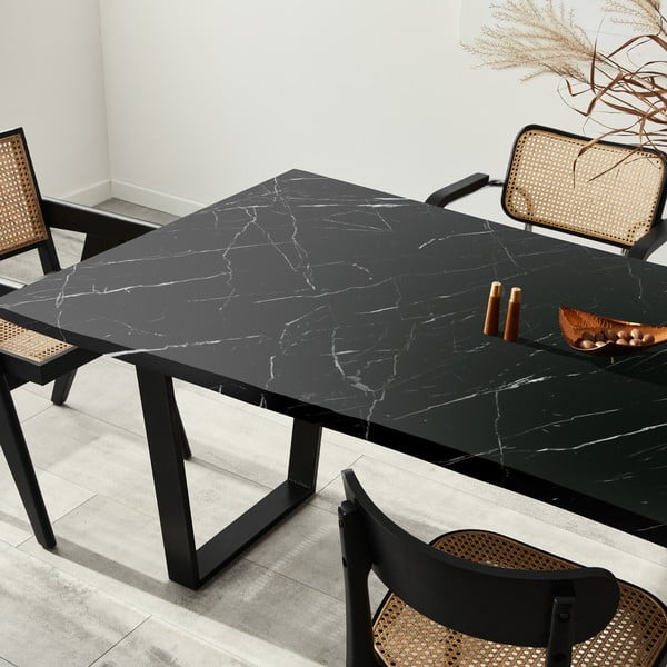 Adesivo per mobili 200x60 cm Black and White Marble - Ambiance