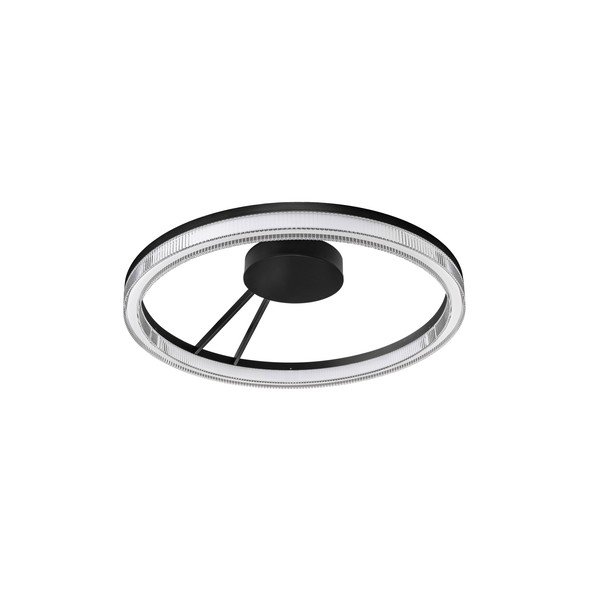 Plafoniera LED nera opaca in alluminio con paralume in vetro acrilico con intensità regolabile Lonela – Nova Luce
