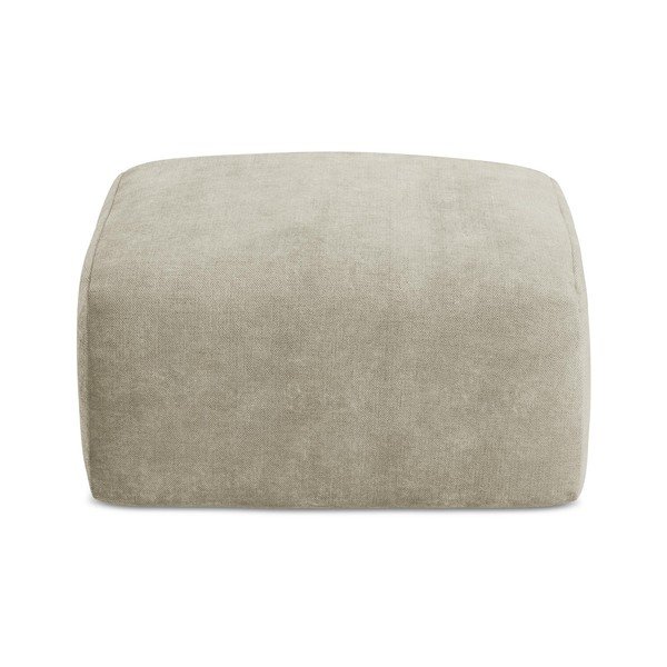 Poggiapiedi beige con rivestimento in ciniglia Leila – Makamii