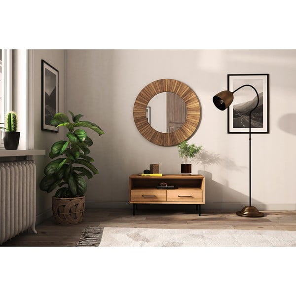 Tavolo TV in legno di quercia di colore naturale 90x50 cm Abies - The Beds-image-1