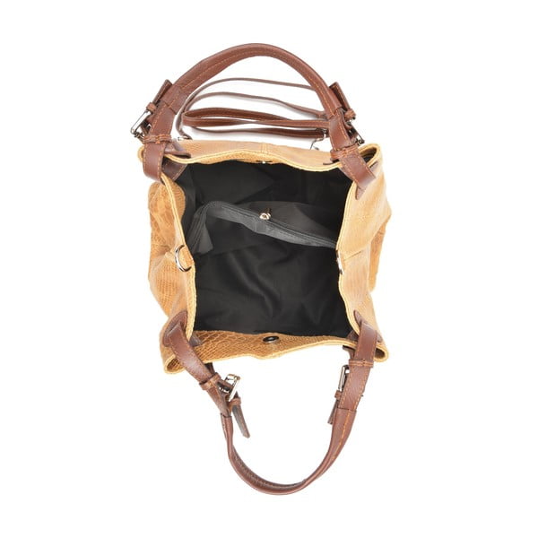 Borsa in pelle marrone cognac Python Cognac - Luisa Vannini-image-3