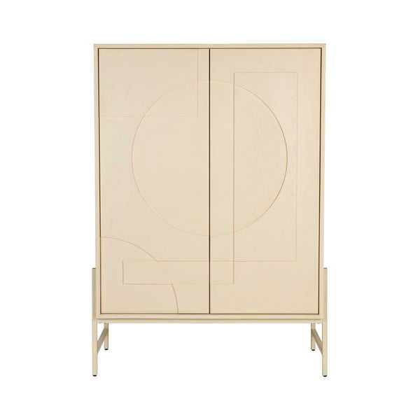 Armadietto color crema con effetto rovere 100x140x45 cm Faces – Zuiver