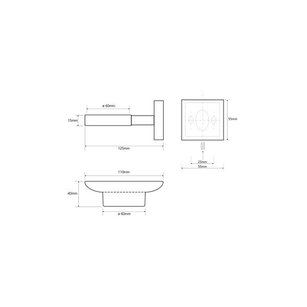 Portasapone da parete in vetro X-Square - Sapho-image-1