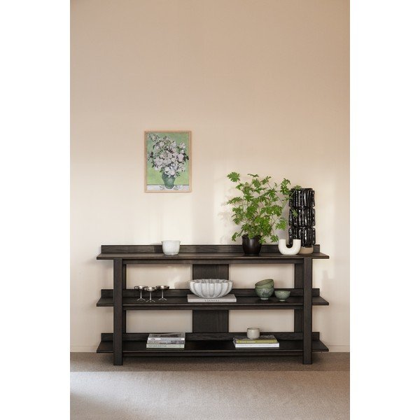 Tavolo consolle colore naturale scuro con piano effetto rovere 43x150 cm Kilian – Rowico-image-4