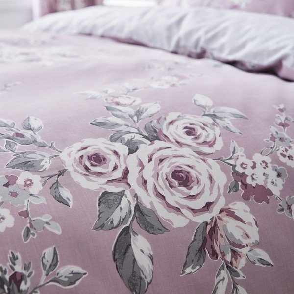 Biancheria da letto viola chiaro Rose, 200 x 200 cm Canterbury - Catherine Lansfield-image-3