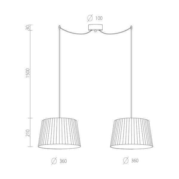 Apparecchio a sospensione nero a due bracci KAMI Elementary M 2S Kami - Sotto Luce-image-2