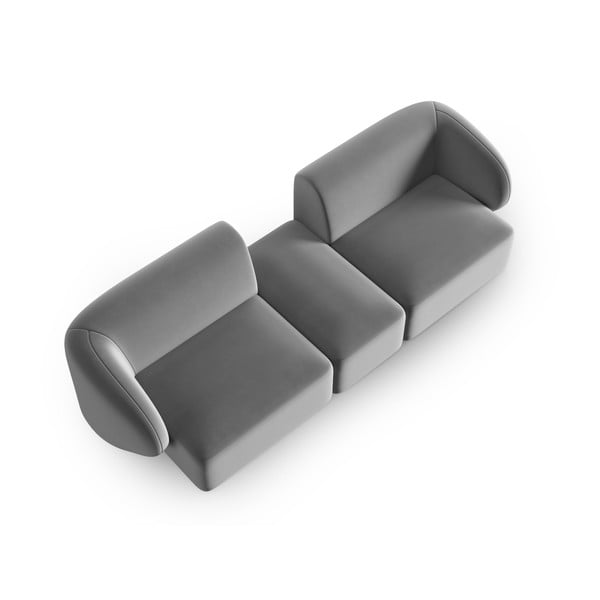 Divano grigio con rivestimento in velluto 246 cm Paolo – Milo Casa-image-1