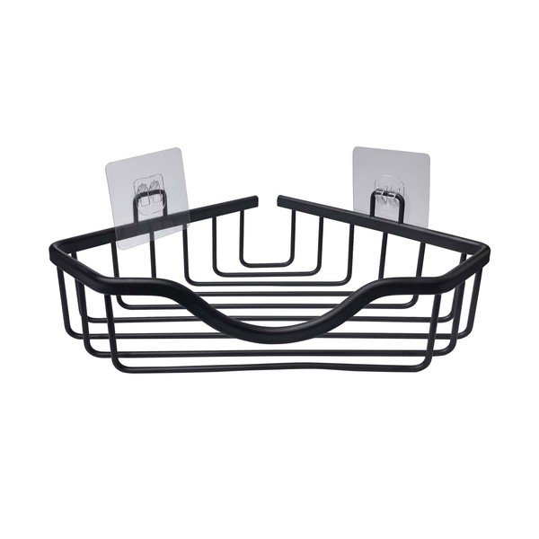 Mensola da bagno senza foratura/ad angolo nera opaca in alluminio Filaire Aluminium – douceur d'intérieur