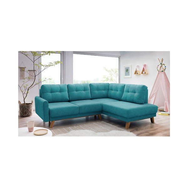 Divano letto turchese Balio, angolo destro, 244 cm - Bobochic Paris-image-3