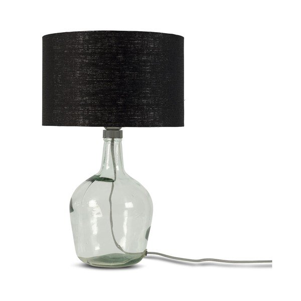 Lampada da tavolo con paralume nero e struttura in vetro riciclato di Murano, ⌀ 30 cm - Good&Mojo