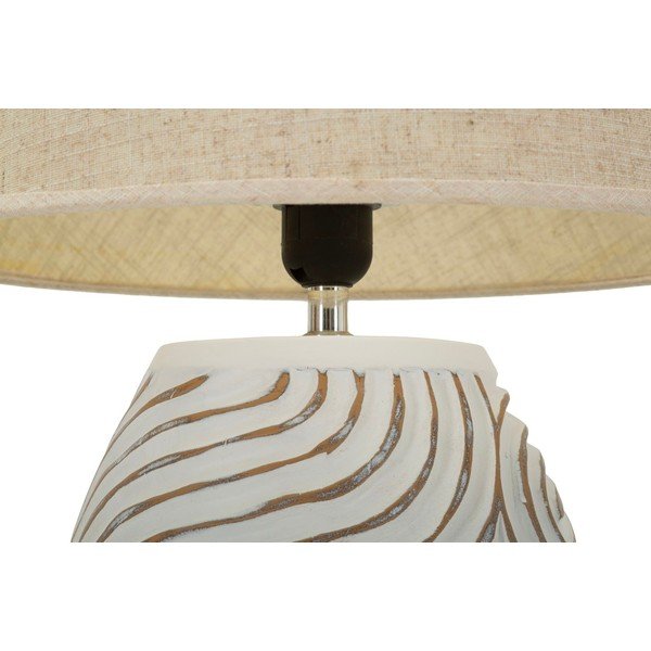 Lampada da tavolo color crema con paralume in tessuto in poliresina (altezza totale 55 cm) Oblix – Mauro Ferretti-image-4