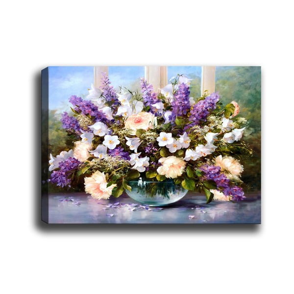 Pittura , 70 x 50 cm Purple Flowers - Tablo Center