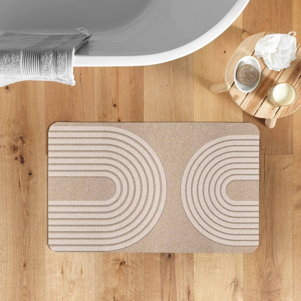 Tappetino per il bagno marrone chiaro 50x80 cm Adriel – douceur d'intérieur-image-1