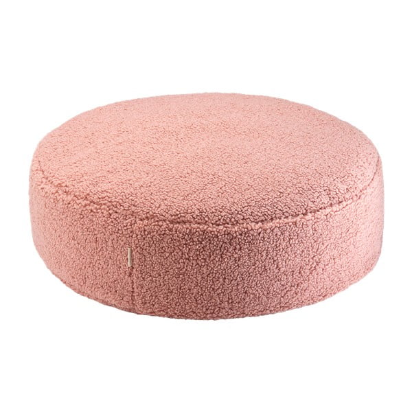 Pouf a sacco per bambini rosa con rivestimento in bouclé Round – Wigiwama