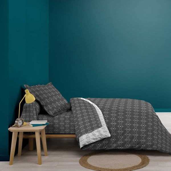 Copripiumino grigio scuro in cotone per letto singolo 140x200 cm Aristide – douceur d'intérieur-image-3