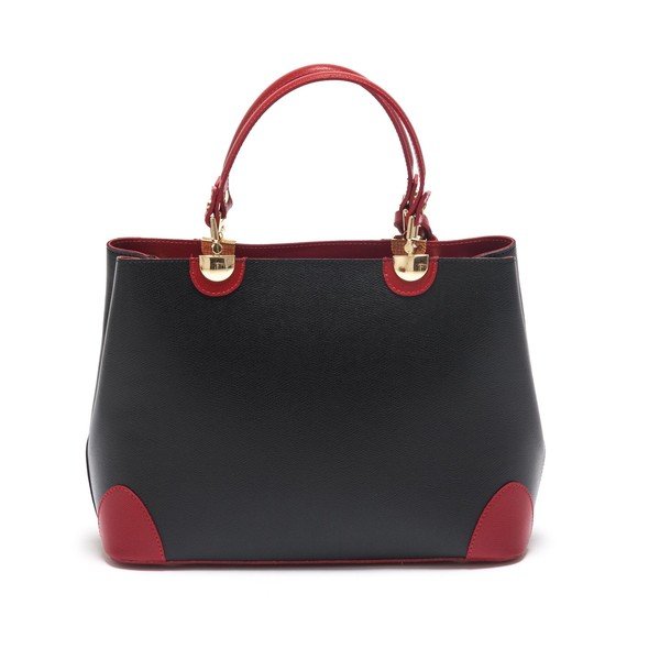 Černo-červená kožená kabelka Isabella Rhea no. 462-image-1
