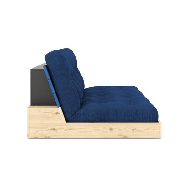 Divano letto in velluto a coste blu 196 cm Base - Karup Design-image-3